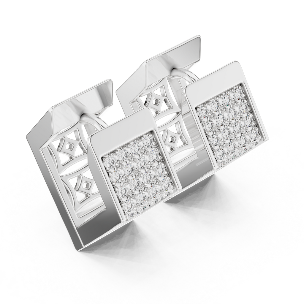 Premium Diamant-Creolen | Elegante florale Diamant-Creolen in Gold