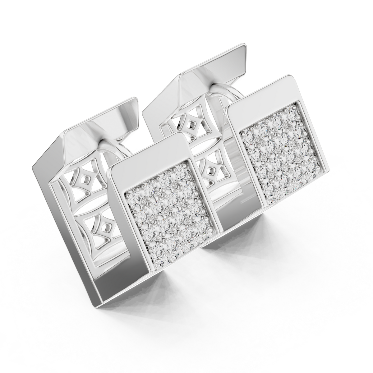 Premium Diamant-Creolen | Elegante florale Diamant-Creolen in Gold