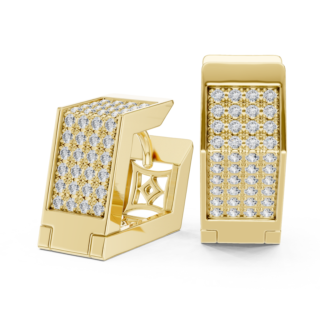 Premium Diamant-Creolen | Elegante florale Diamant-Creolen in Gold