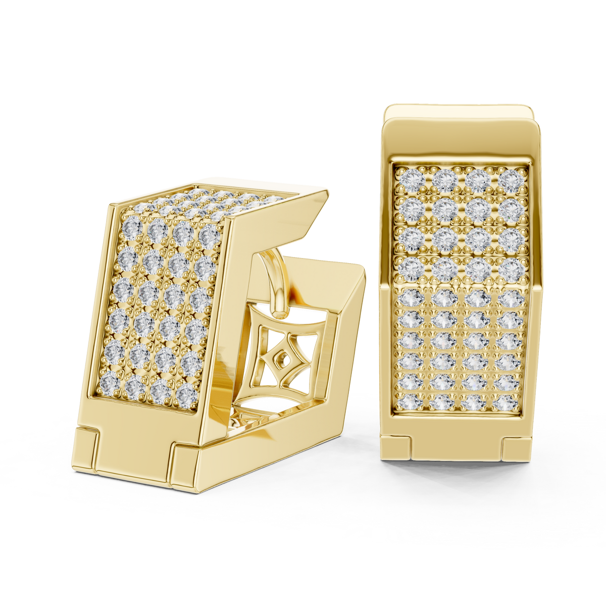 Premium Diamant-Creolen | Elegante florale Diamant-Creolen in Gold