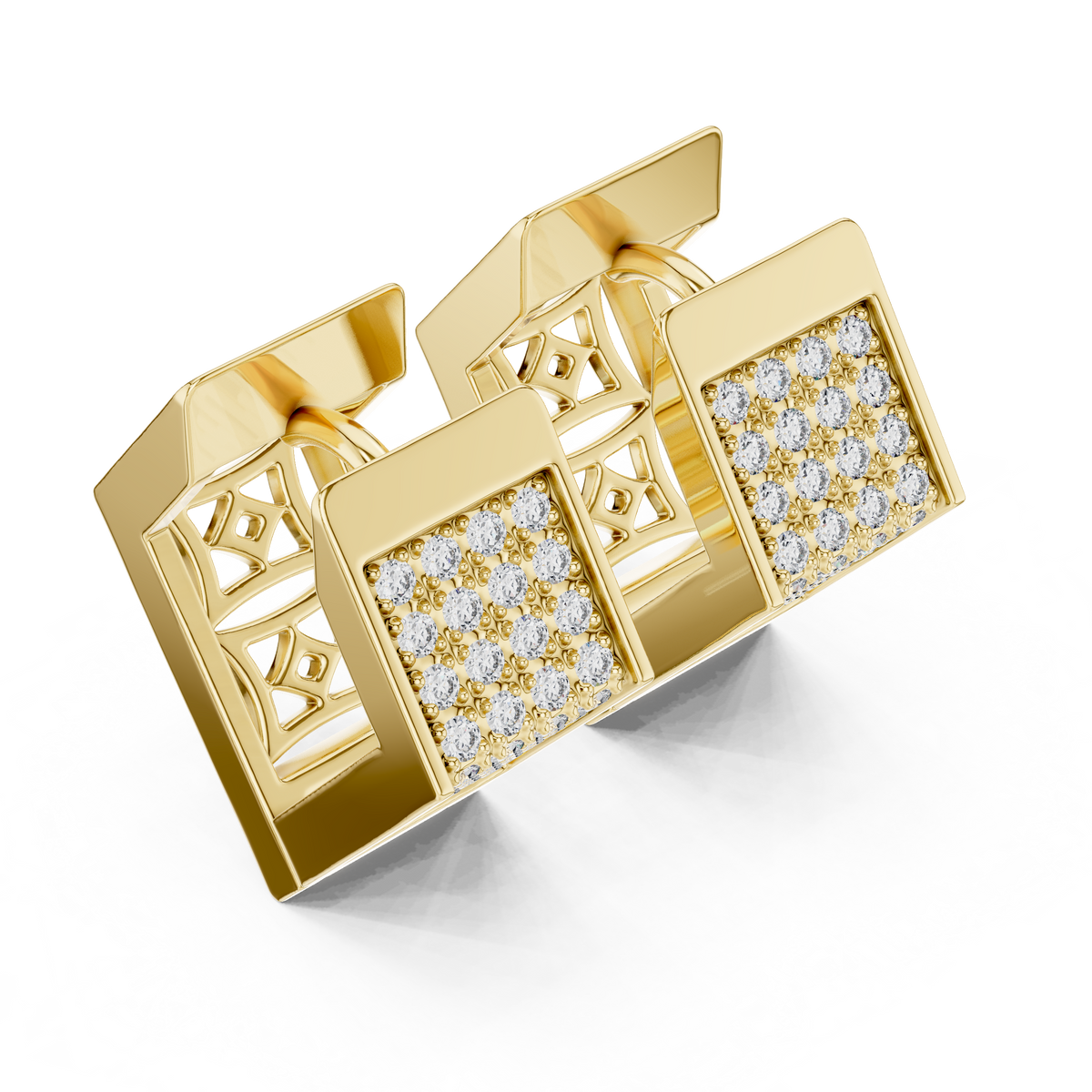 Premium Diamant-Creolen | Elegante florale Diamant-Creolen in Gold