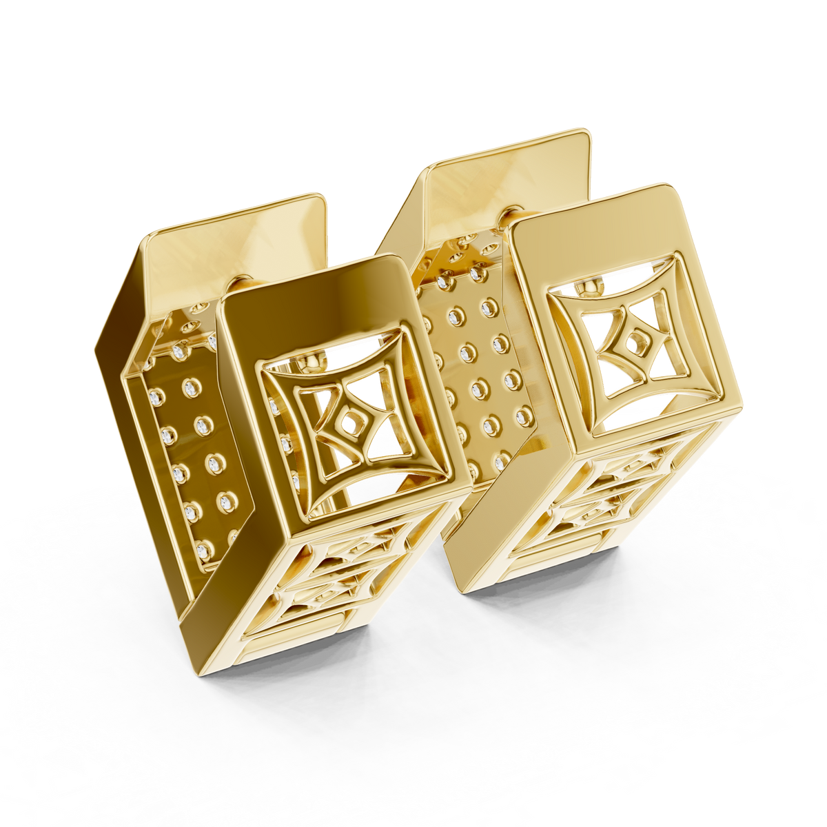 Premium Diamant-Creolen | Elegante florale Diamant-Creolen in Gold