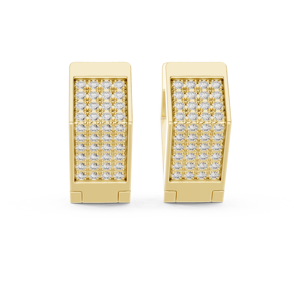 Premium Diamant-Creolen | Elegante florale Diamant-Creolen in Gold