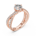 Valerienne Round-Cut Pavé Lab Grown Diamond Engagement Ring.