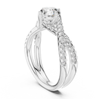 Valerienne Round-Cut Pavé Lab Grown Diamond Engagement Ring.