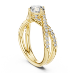 Valerienne Round-Cut Pavé Lab Grown Diamond Engagement Ring.