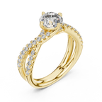 Valerienne Round-Cut Pavé Lab Grown Diamond Engagement Ring.