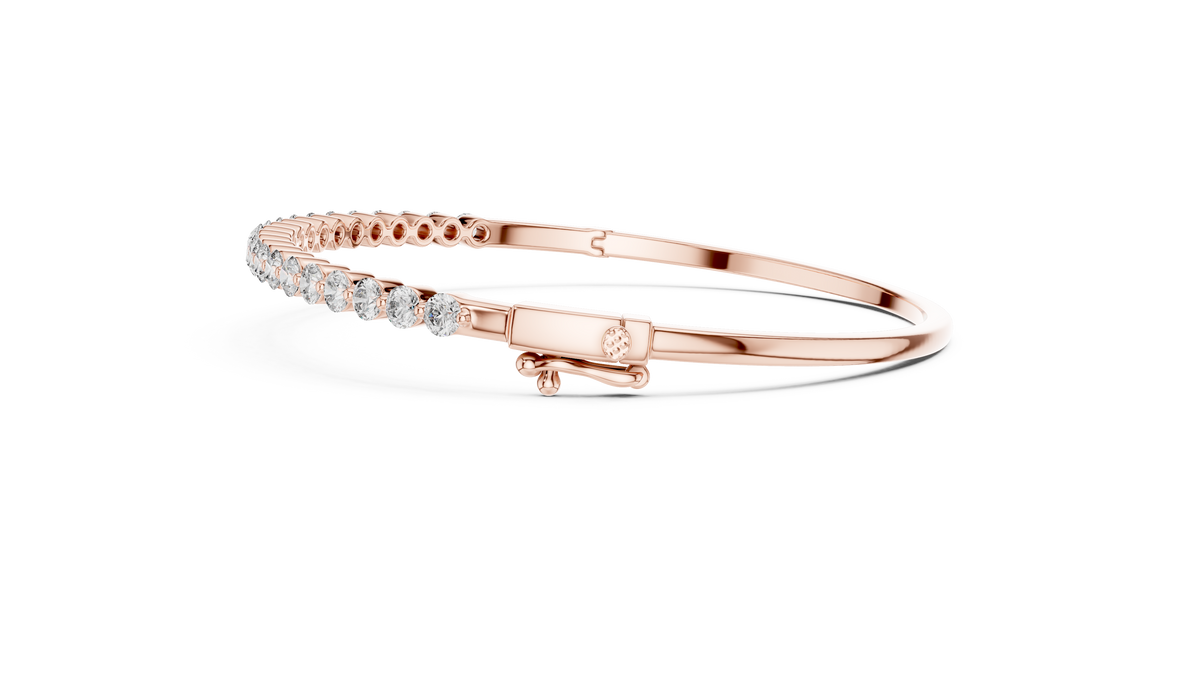 Floatelle Slim Floating Round Lab Grown Diamond Hinged Bangle Bracelet