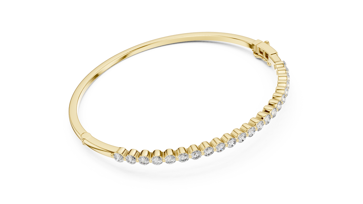 Floatelle Slim Floating Round Lab Grown Diamond Hinged Bangle Bracelet