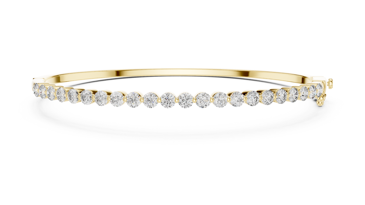 Floatelle Slim Floating Round Lab Grown Diamond Hinged Bangle Bracelet