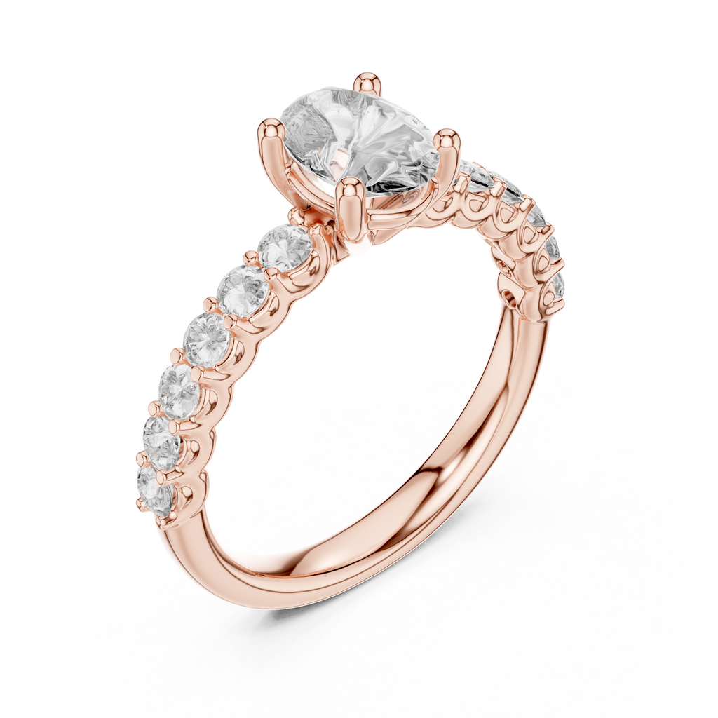 Avielle Pear-Cut Diamond Halo Lab Grown Gold Ring.