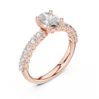 Avielle Pear-Cut Diamond Halo Lab Grown Gold Ring.