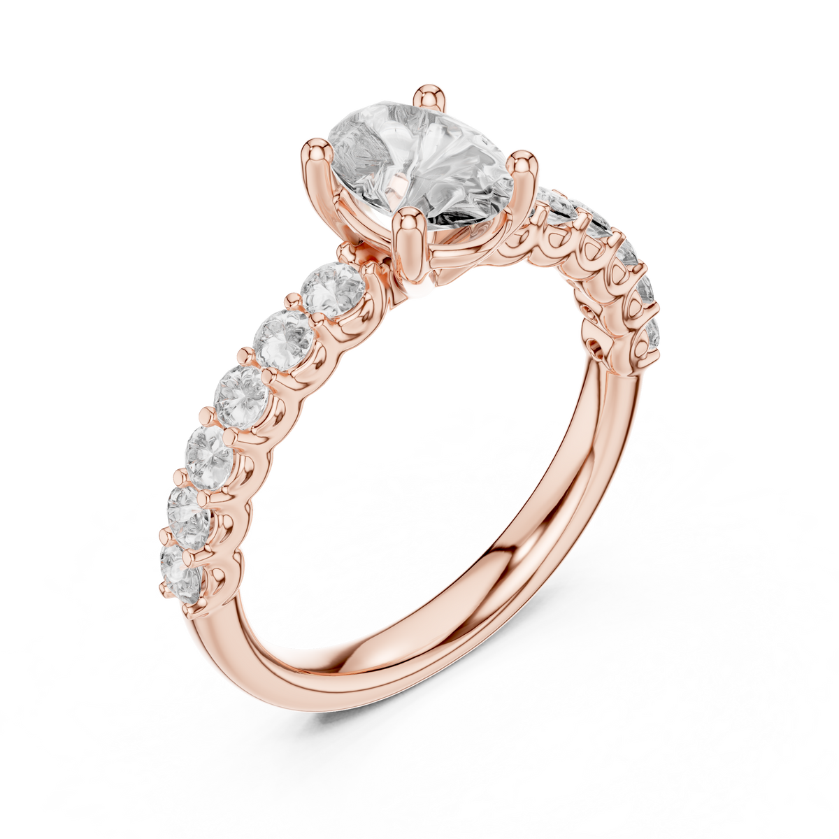 Avielle Pear-Cut Diamond Halo Lab Grown Gold Ring.