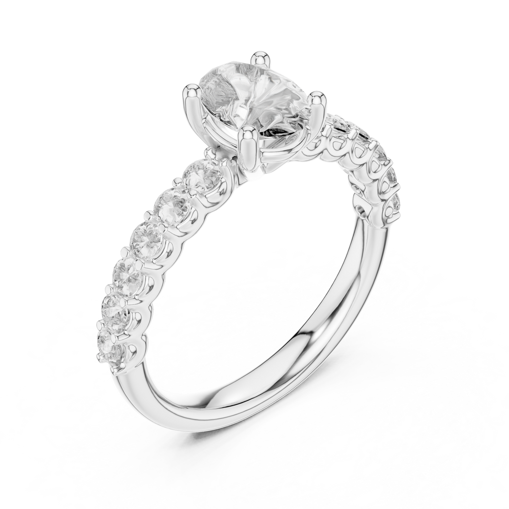 Avielle Pear-Cut Diamond Halo Lab Grown Gold Ring.