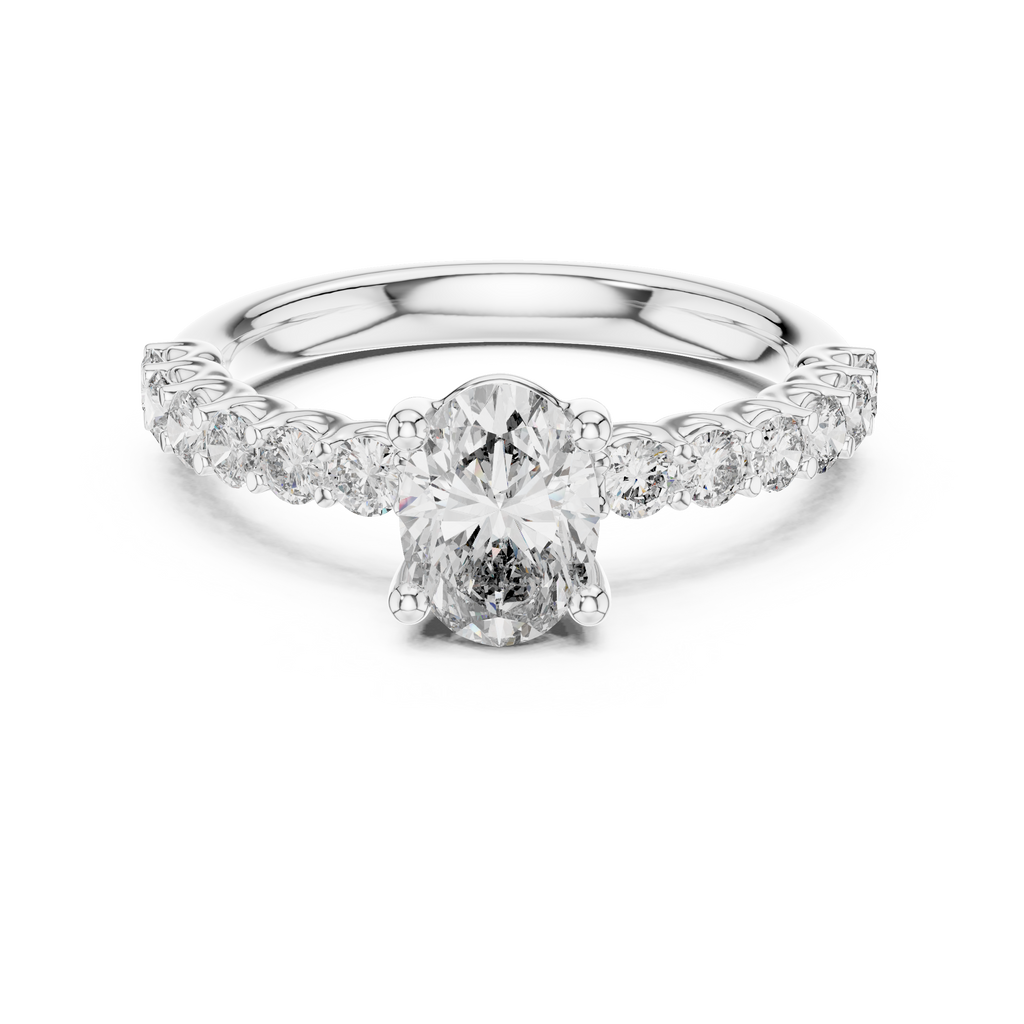 Avielle Pear-Cut Diamond Halo Lab Grown Gold Ring.