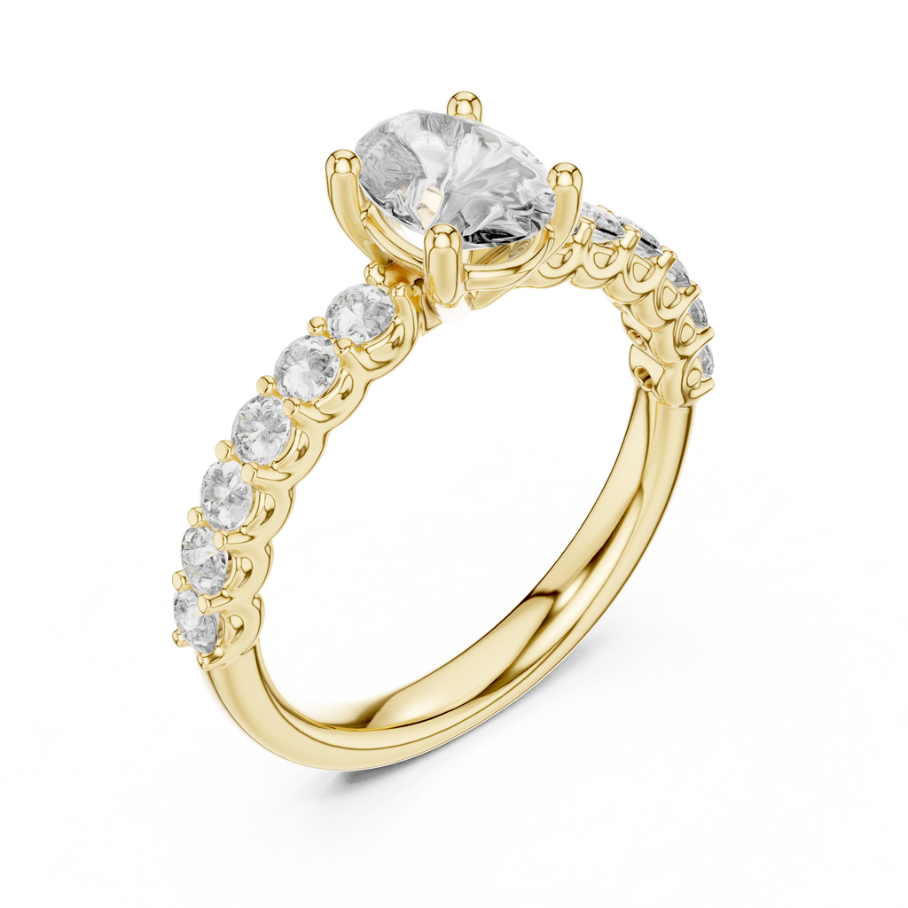 Avielle Pear-Cut Diamond Halo Lab Grown Gold Ring.