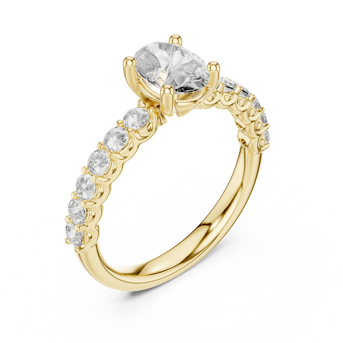 Avielle Pear-Cut Diamond Halo Lab Grown Gold Ring.
