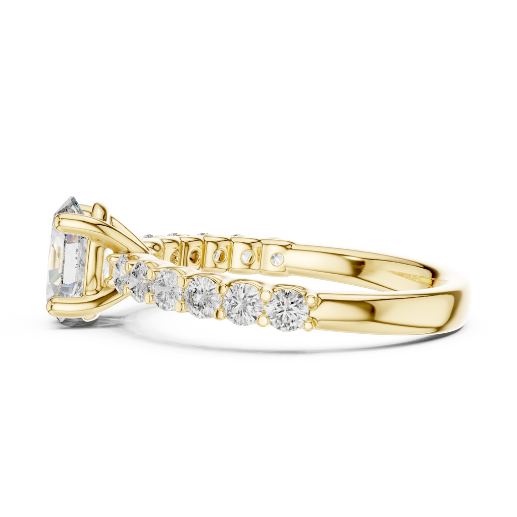 Avielle Pear-Cut Diamond Halo Lab Grown Gold Ring.
