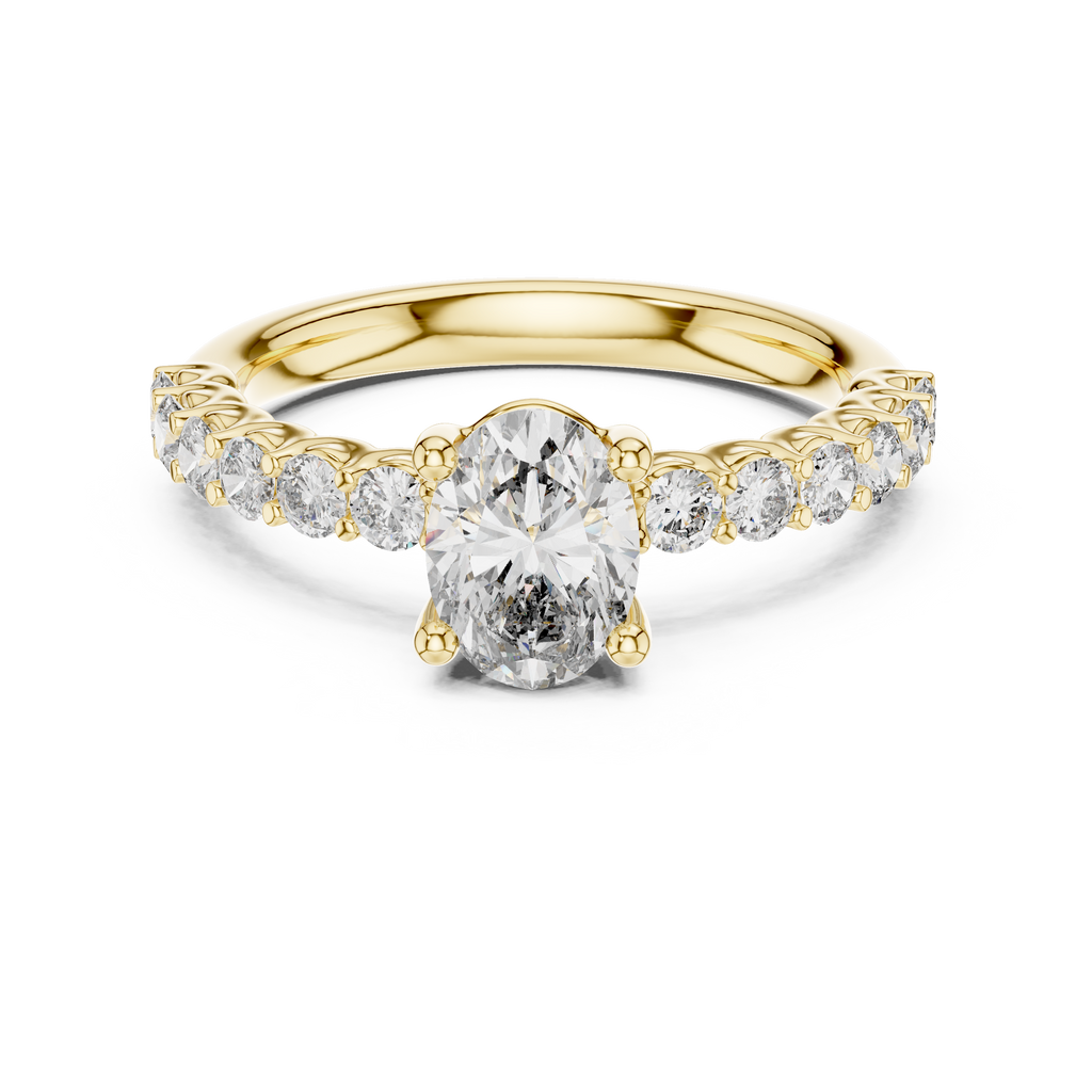 Avielle Pear-Cut Diamond Halo Lab Grown Gold Ring.