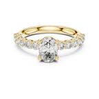 Avielle Pear-Cut Diamond Halo Lab Grown Gold Ring.