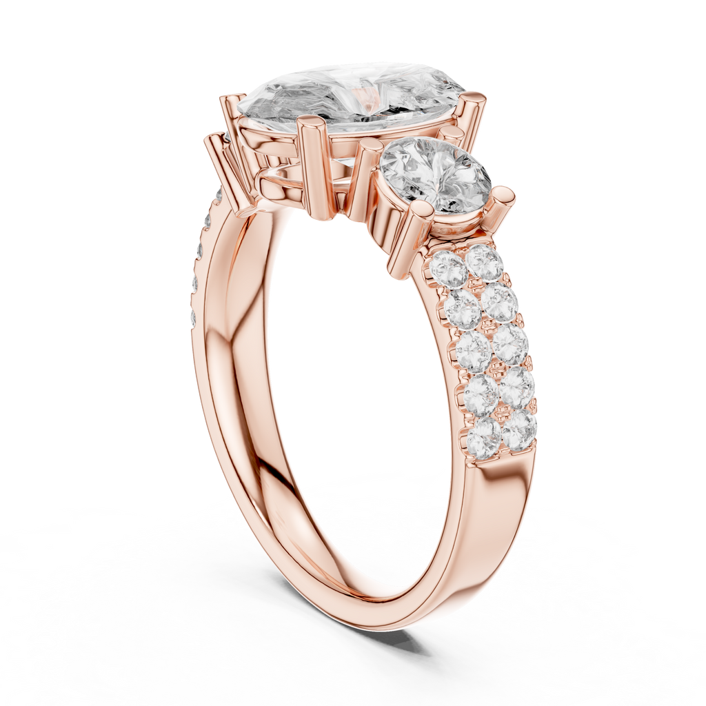 Celestria Three-Stone Lab Grown Diamond Engagement Ring.