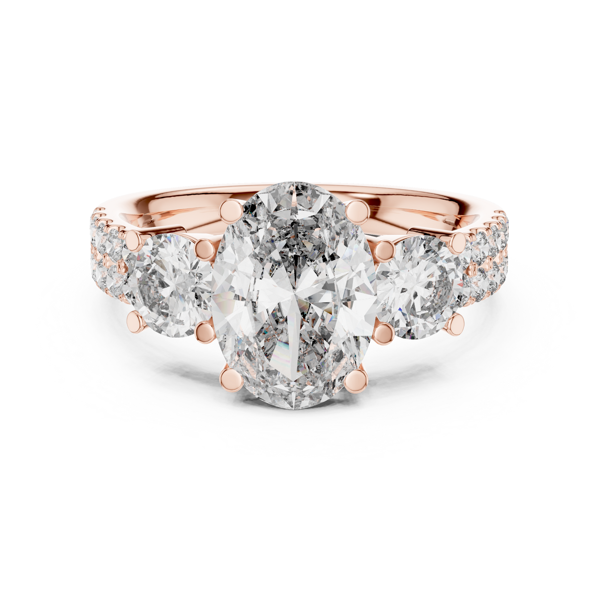 Celestria Three-Stone Lab Grown Diamond Engagement Ring.