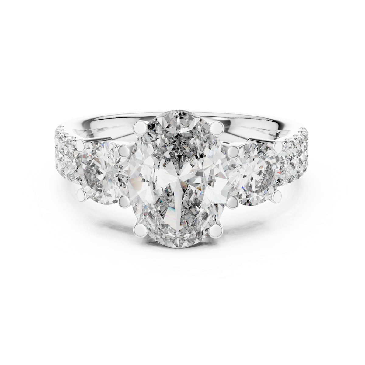 Celestria Three-Stone Lab Grown Diamond Engagement Ring.