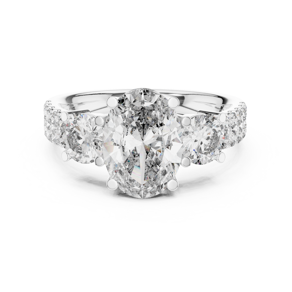 Celestria Three-Stone Lab Grown Diamond Engagement Ring.