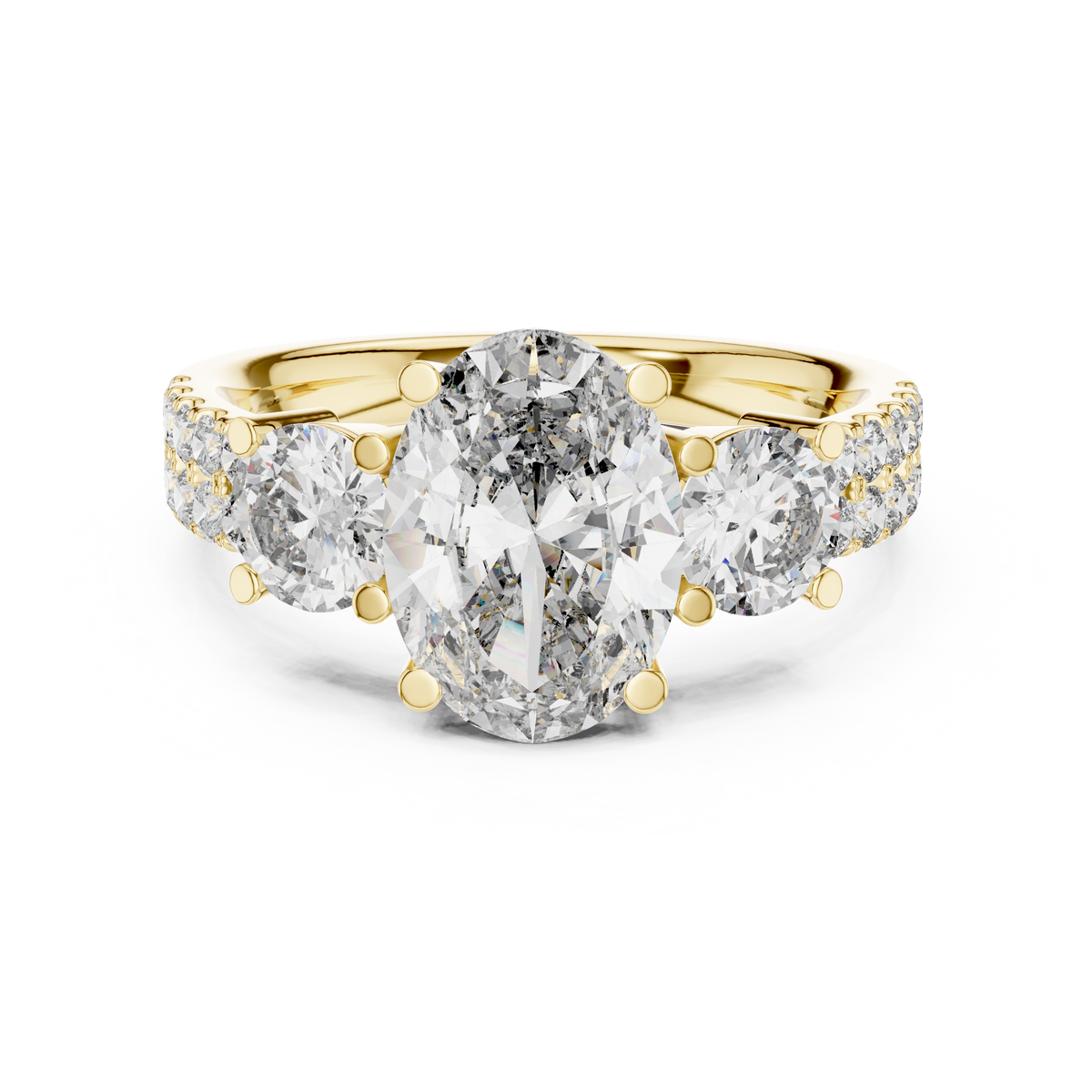 Celestria Three-Stone Lab Grown Diamond Engagement Ring.