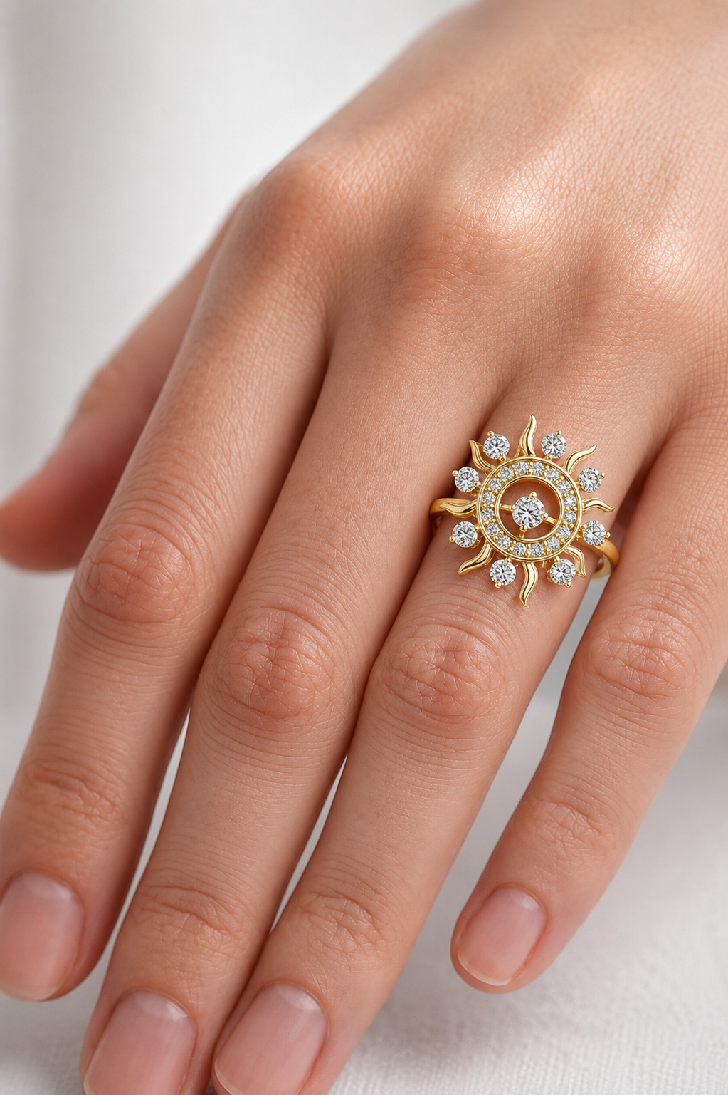 Solara Radiance Lab Grown Diamond Sunburst Ring