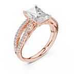 Lioraé Emerald-Cut Split Shank Lab Grown Diamond Ring