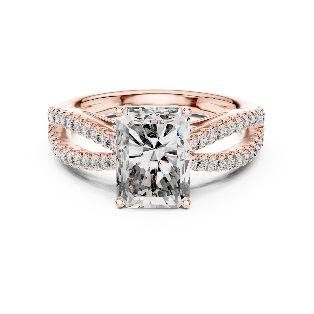 Lioraé Emerald-Cut Split Shank Lab Grown Diamond Ring