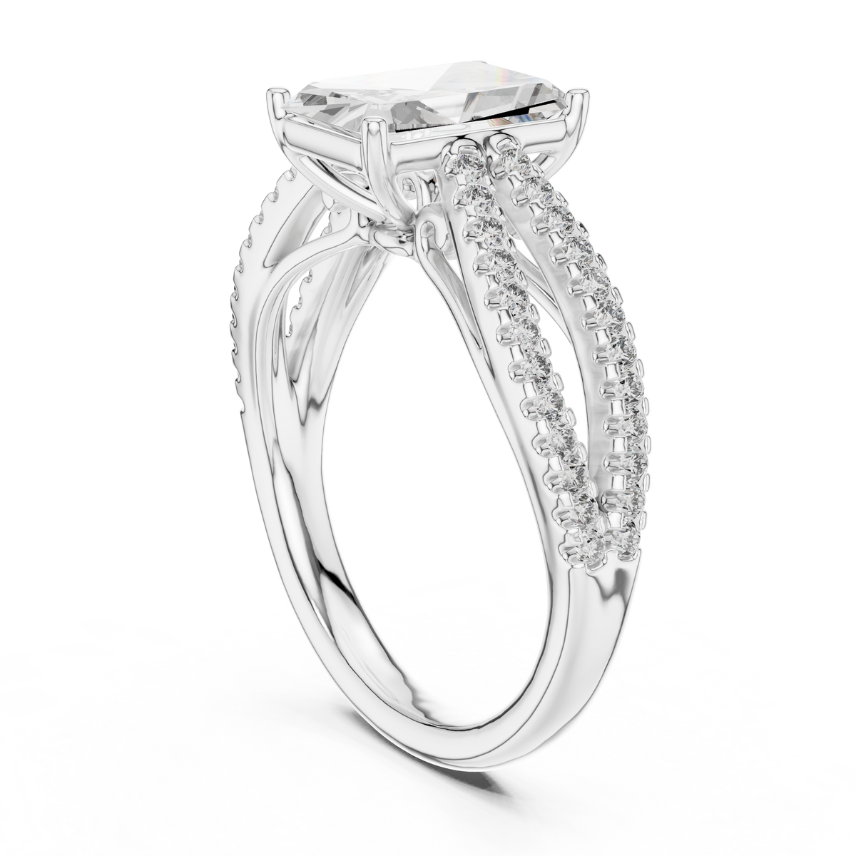 Lioraé Emerald-Cut Split Shank Lab Grown Diamond Ring