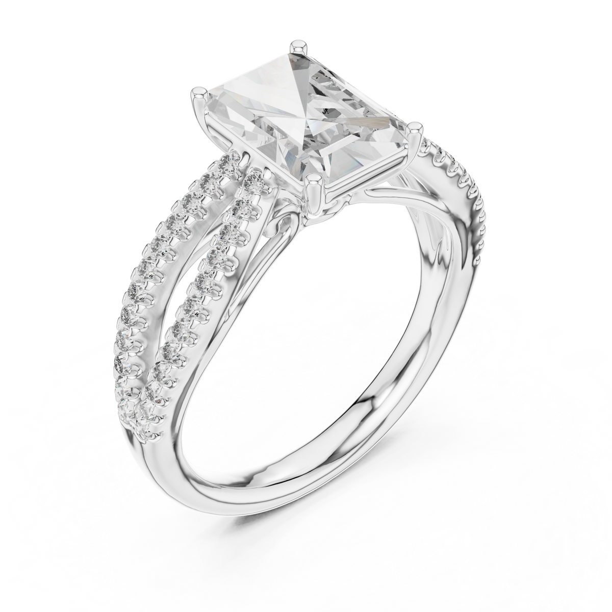 Lioraé Emerald-Cut Split Shank Lab Grown Diamond Ring