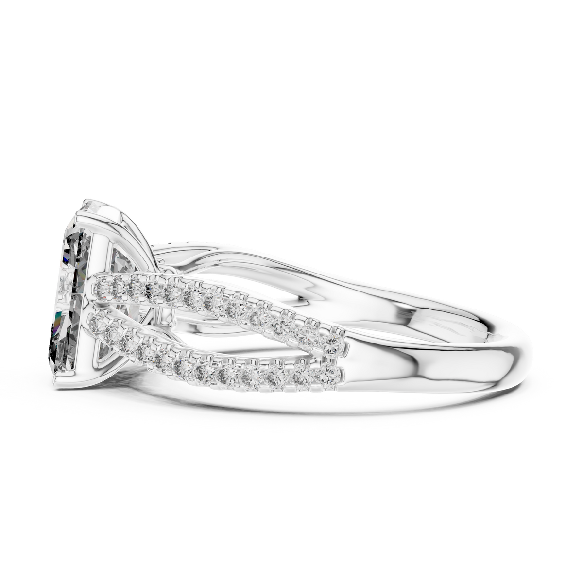 Lioraé Emerald-Cut Split Shank Lab Grown Diamond Ring
