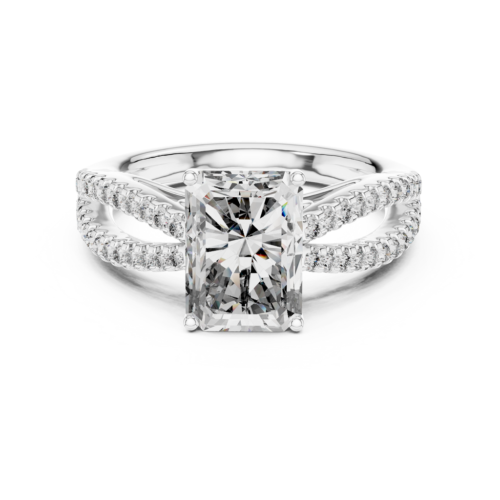 Lioraé Emerald-Cut Split Shank Lab Grown Diamond Ring