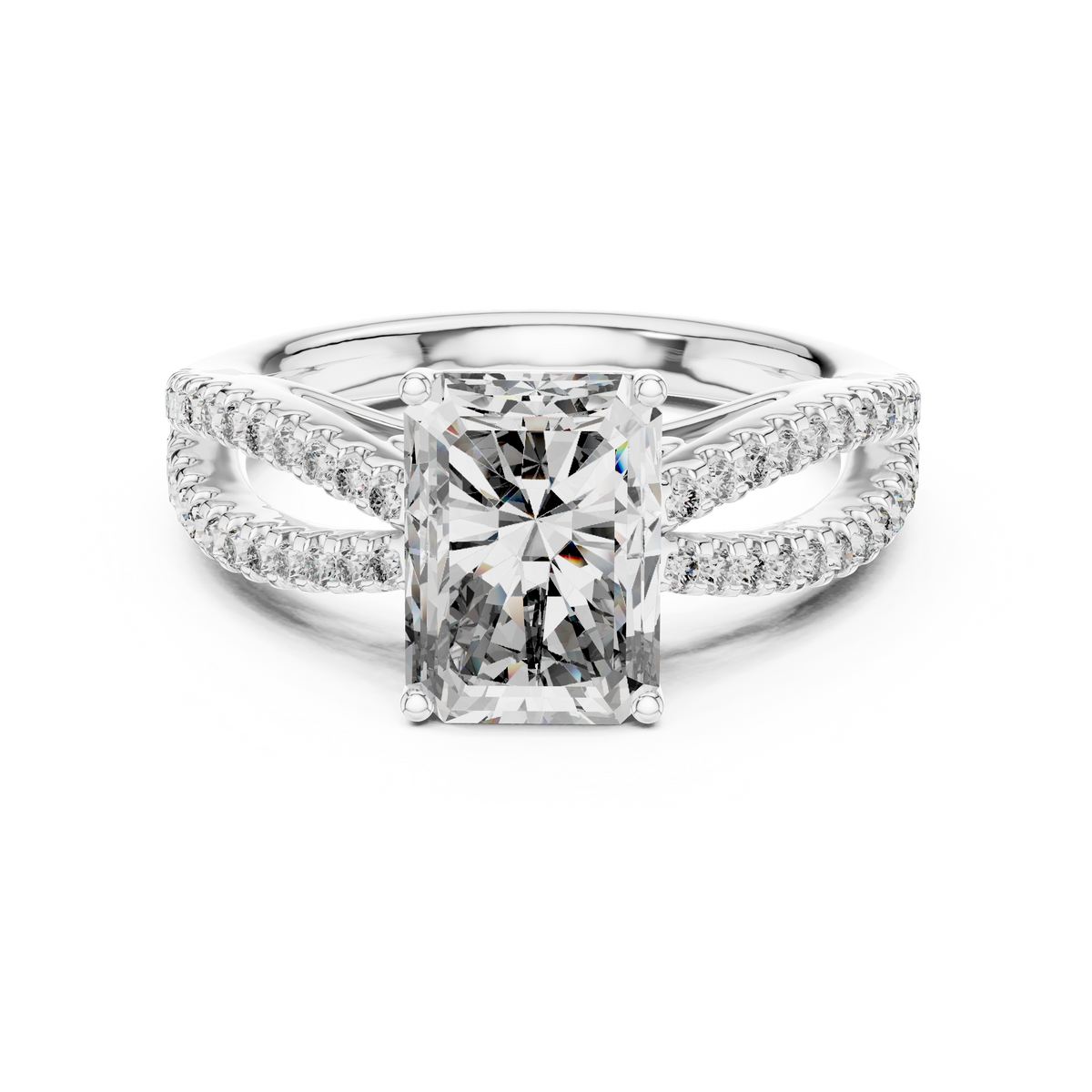 Lioraé Emerald-Cut Split Shank Lab Grown Diamond Ring