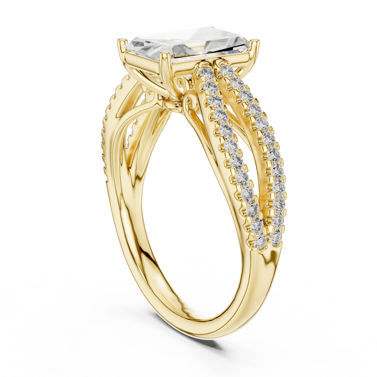 Lioraé Emerald-Cut Split Shank Lab Grown Diamond Ring