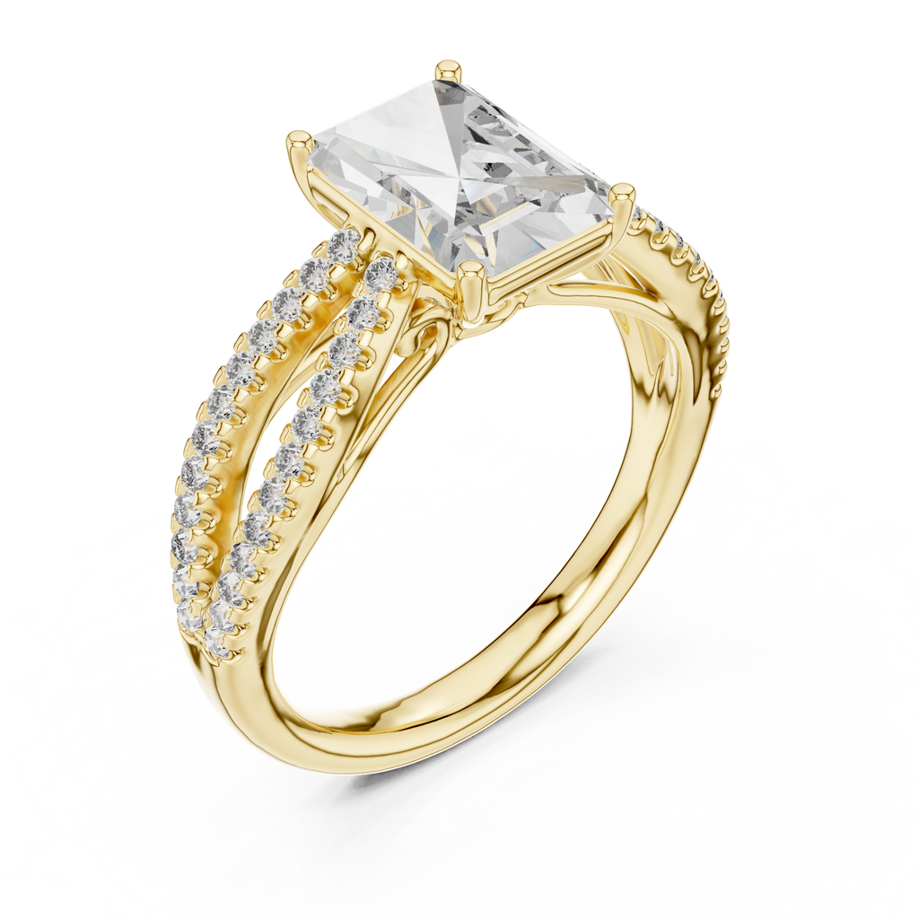 Lioraé Emerald-Cut Split Shank Lab Grown Diamond Ring
