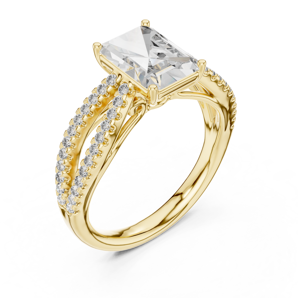Lioraé Emerald-Cut Split Shank Lab Grown Diamond Ring