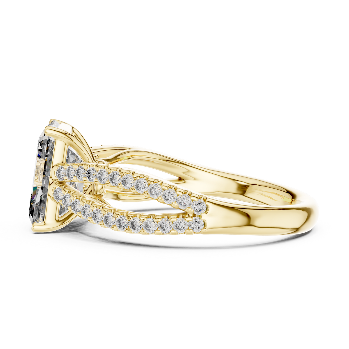 Lioraé Emerald-Cut Split Shank Lab Grown Diamond Ring