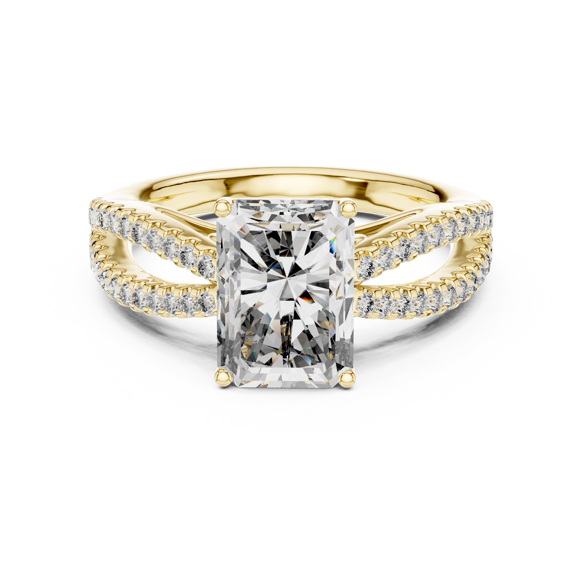 Lioraé Emerald-Cut Split Shank Lab Grown Diamond Ring