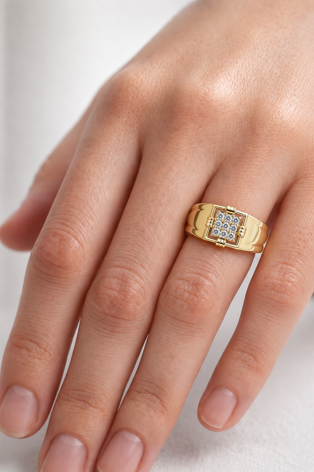 Tavren Diamond Signet Lab Grown Diamond Ring For Him