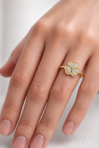 Amorette Trifolium Lab Grown Diamond Ring