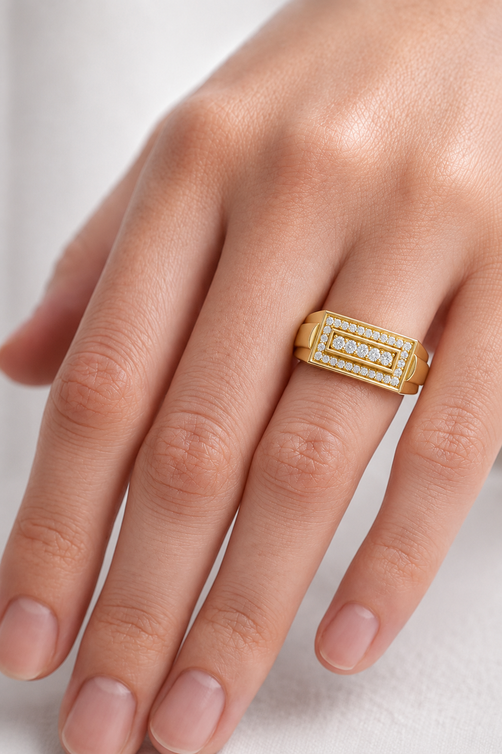 Valora Recta Lab Grown Diamond Ring For Him