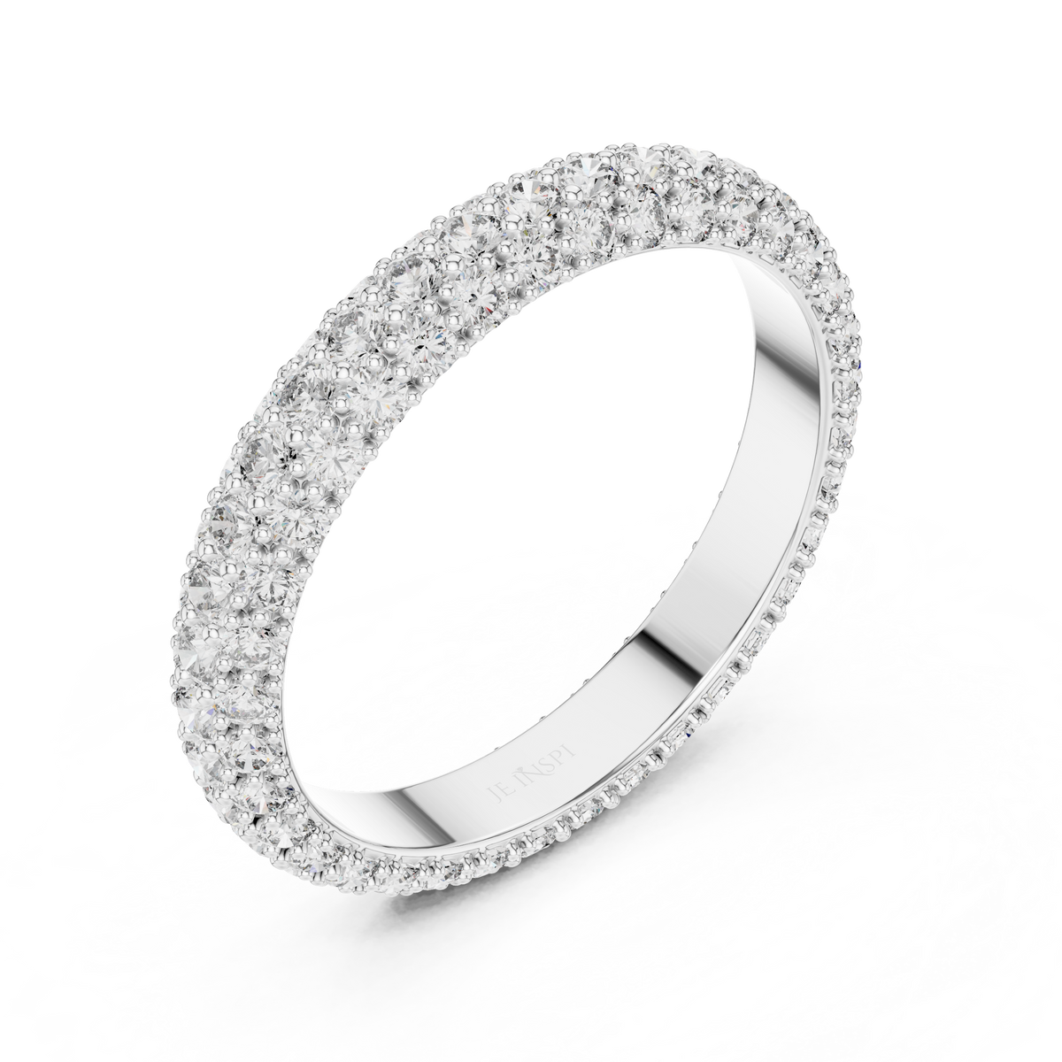 Evelora Pavé Eternity Lab Grown Diamond Band Ring.