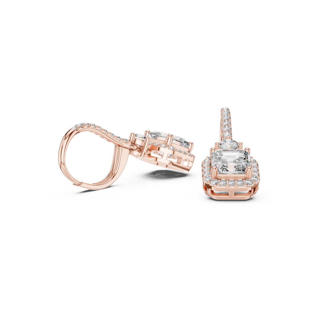 Avelisse Cushion Cut Lab Grown Diamond Drop Earrings
