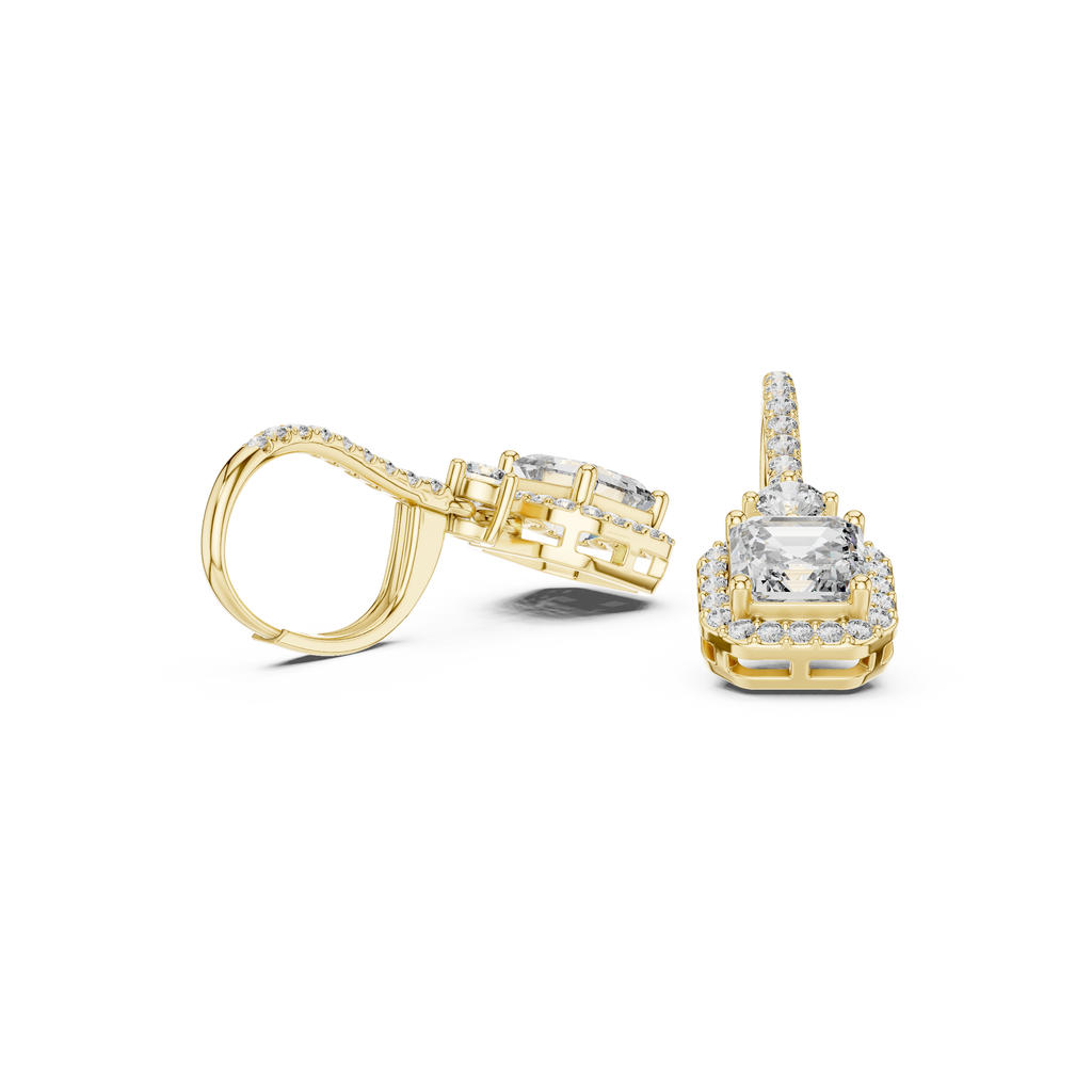 Avelisse Cushion Cut Lab Grown Diamond Drop Earrings