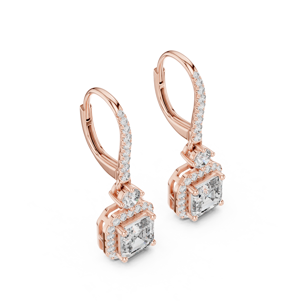 Avelisse Cushion Cut Lab Grown Diamond Drop Earrings