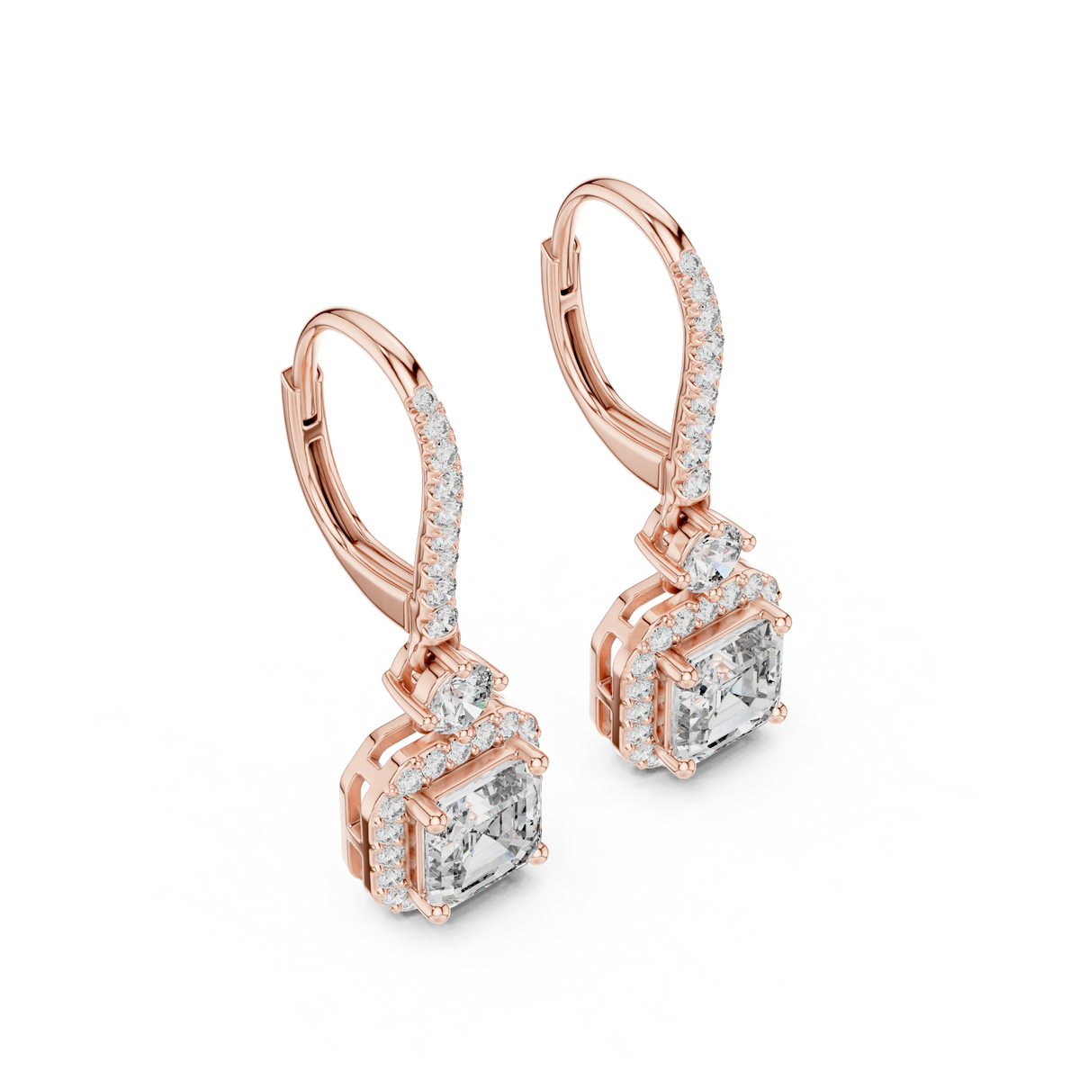 Avelisse Cushion Cut Lab Grown Diamond Drop Earrings
